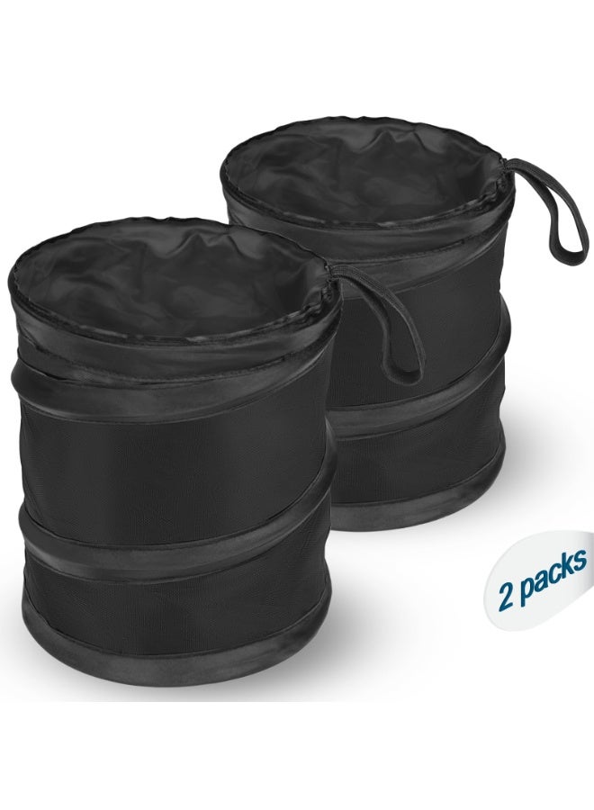 [Newest] [2 Pack] Car Trash Can, Mini Vehicle Trash Can for Car, Waterproof Collapsible Pop Up Car Trash Bag Hanging, Car Trash Bin, Car Waste Basket, Portable Garbage Bin, Rubbish Bin - Image 1